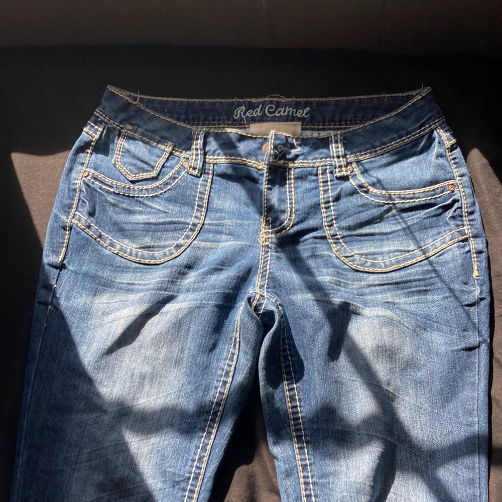 Red camel blue jeans
